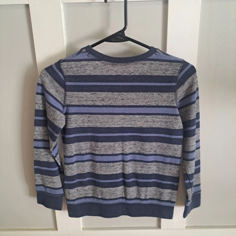 Sonoma Boys Blue Gray Striped Long Sleeve Sweater Size 7X